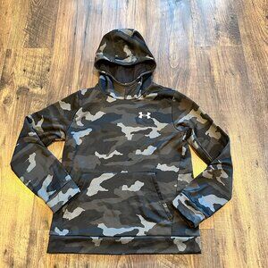 GUC Youth Under Armour Loose Hoodie Sweatshirt, Black Gray Camo, Size: YLG Large